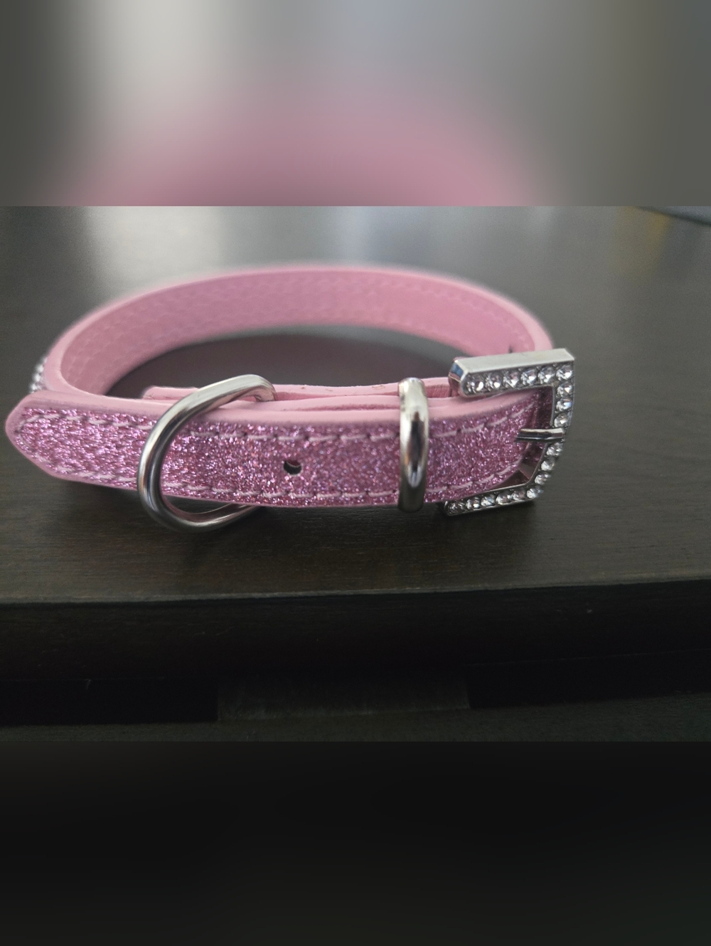 Pink Glitter Small Dog Collar